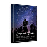 Star map --  Jake and Brooke Feb 12 21 -- Canvas 11x14 -- Printify