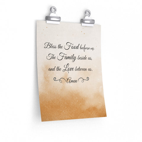 Print poster -- Bless the FOOD before us -- 9x11 -- Printify