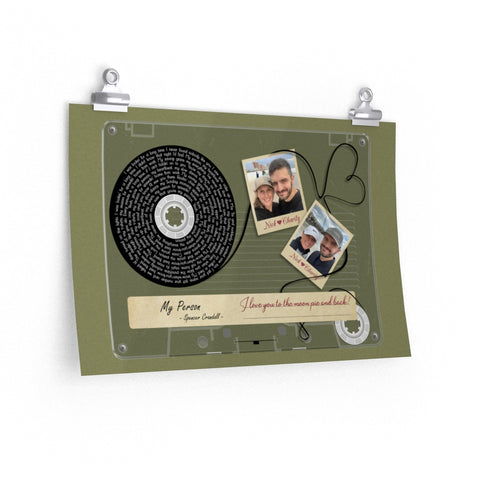 Cassette -- Nick & Charity (No date wanted) -- 11x14 -- Printify (NEW)