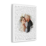 Lyrics Song -- Canvas 11"X14" -- Sara & Brandon 8.1.2014