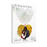 Music Lyrics Song -- Canvas  18"X24" -- Ryan & Amanda