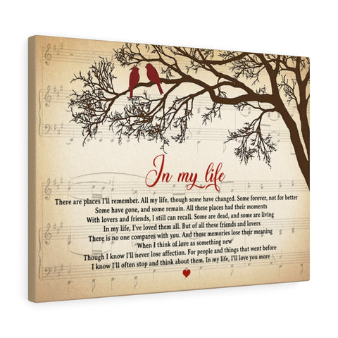 in My Life Lyrics -- canvas 24x18 -- 34 -- printify