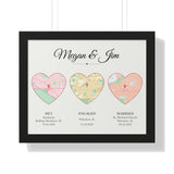 Map poster -- Megan & Jim -- Black framed 16x20 -- Printify