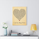 Lyrics -- I Love You Always Forever -- Canvas 18x24 -- Printify
