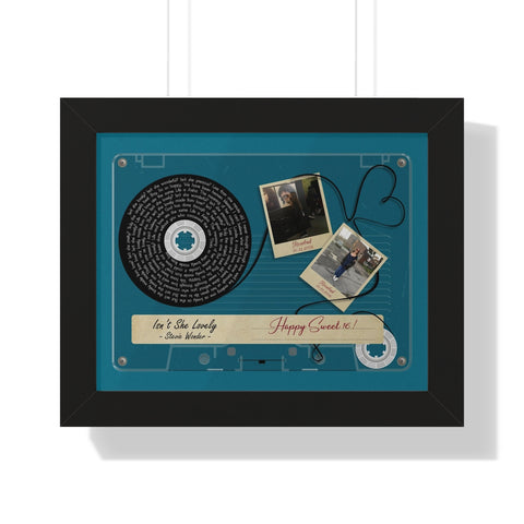 Black Framed 14x11 Printify Poster - Cassettes Isn't She Lovely - Rosebud HAPPY SWEET 16!