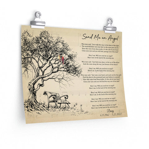 Printify Premium Matte 14x11 Poster - Send Me an Angel - Doug 4/15/1962 - 5/22/2022