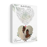 Lyrics Song -- Canvas 8"x10" -- Arlene & Raymond