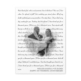 Lyrics Song -- Canvas 18"X24" -- Willie & Kayla 07.24.2021