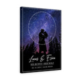 Star map -- Lucas & Erica 09-10-2020 -- Canvas 18x24 -- printify