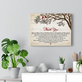 Thank You Lyrics  -- 25 -- Canvas 11x14 -- Printify