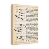 In My Life Lyrics -- Canvas 11"X14" -- 28