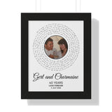 Lyrics Song -- Black framed poster/ 11"x14" -- Gert and Charmaine