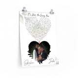 Lyrics -- John and Amber July 30, 2011 -- 16x20 -- printify