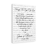 Lyrics -- James & Bonnie 11-25-1989 -- Canvas 18x24 -- Printify
