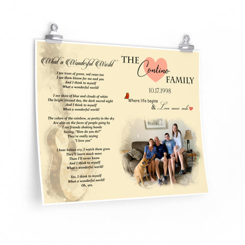 Printify Matte 20x16 Poster - What a Wonderful World The Contino Family - 10.17.1998