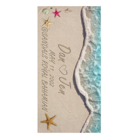 Couple Beach -- Standard Beach Towel, 30x60 -- Dan & Jen