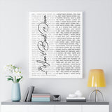 Lyrics Song -- Canvas 24"x30" -- i Wont Back Down (Tom Petty)