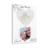 Music Song Lyrics -- Canvas 18"X24" -- Robert & Amanda