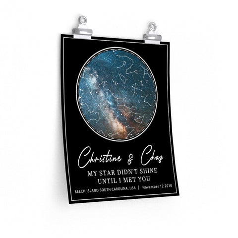 Star map -- Christine & Chaz -- 11x14 -- Printify