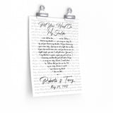 Lyrics Song -- poster/ 9''x11'' -- Roberta & Terry