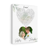 Music Lyrics Song -- Canvas 11"X14" -- Johnathan & Ashley