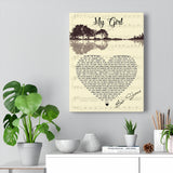 Song Lyrics -- Canvas  12"X16" -- My Boy (Girl Version) -- printify