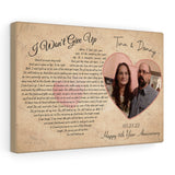 Lyrics Song -- Canvas 12"x18" -- Tina & Donny