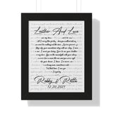 Lyrics -- Robby & Retta 12.20.2021 -- Black framed 11x14 -- Printify