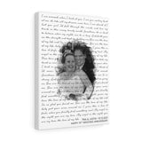 Lyrics -- Tina & Justin 10-15-2021 -- Canvas 12x16 -- Printify
