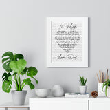 Music Lyrics Song -- White framed poster/ 11"x14" -- Love, Dad