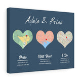 Map poster -- Adele & Brian -- Canvas 11x14 -- Printify