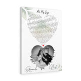Music Lyrics Song -- Canvas 18"X24" -- Amanda & Nick