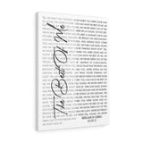 Lyrics -- Megan & Greg 05.09.21 -- Canvas 18x24 -- Printify