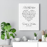 Music Song Lyrics -- Canvas  12"X16" -- Derek and Kristina