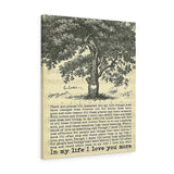 in My Life Lyrics -- Canvas  24"x30" --- 6 -- printify