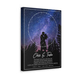 Printify Canvas Gallery Wraps 12x16 - Billings, Montana June 11, 2021 - Chris and Tasha Stars Map
