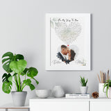 Lyrics -- Illissa & Dillon October 30, 2021 -- White framed 12x16 -- Printify