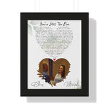 Lyrics -- Chris & Miranda 2.14.15 -- Black framed 11"x14" -- Printify