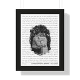Lyrics -- Christopher and Briana 11.21.2020 -- Black Framed 12”x16” -- Printify