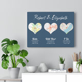 Map poster -- Robert & Elizabeth -- Canvas 12x16 -- printify