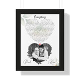 Lyrics -- Paul and Kim 04-28-2011 -- Black framed 12x16 -- Printify