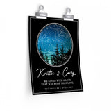 Stars Map -- Poster 9"x11" -- Kristie & Casey O7.24.2021