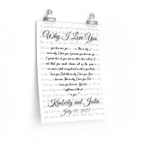 Printify 11x14 Poster - Kimberly and Justin - WHY I LOVE YOU