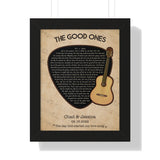 Lyrics -- Chad & Jessica 02.15.2022 -- Black framed 11x14 -- Printify