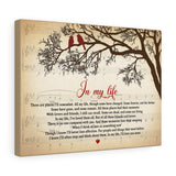 In My Life Poster -- 34 -- Canvas 16x12 -- printify