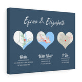 Map -- Efren & Elizabeth -- Canvas 14x11 -- printify