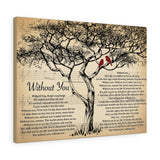 Music Song Lyrics -- Canvas 18"X24" -- Without You