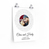 Lyrics -- Chris and Heidy I love you -- 11x14 -- Printify