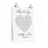 Lyrics -- Kelly & Chris 07/22/2022 -- 11x14 -- Printify