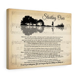 Music Lyrics Song -- Canvas 12"X16" -- Starting over